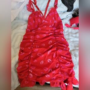 Torrid Lips Ruffle Dress Lingerie
